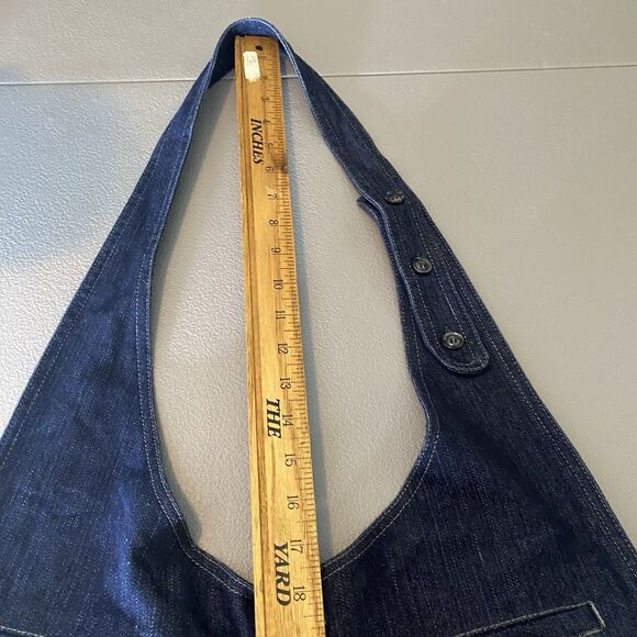 KO KO AILIS Romper Denim Halter Button Front Stretch Cuffed Retro Womens 14 Blue - Picture 5 of 11